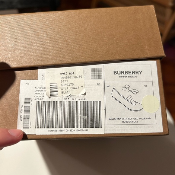 NWB RARE Auth BURBERRY "Grace" Ballerina Ruffled Tulle Mesh EUR38.5 - Picture 2 of 7